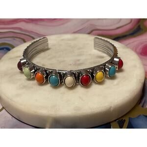 Skull unisex goth punk cuff bracelet